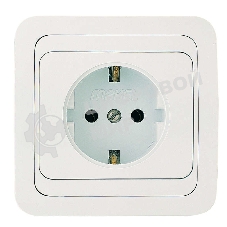 Розетка 1-м Makel СП Mimoza 16А IP20 с заземл. бел./бел.