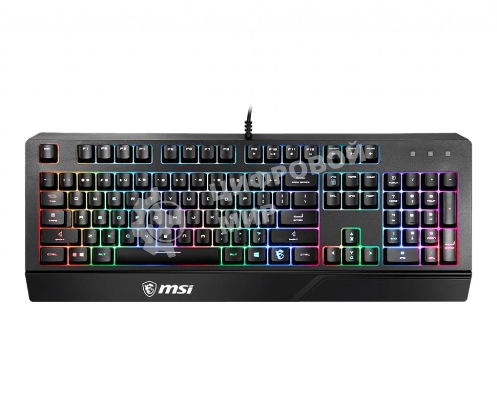 Клавиатура проводная MSI VIGOR GK20 RU черный USB Multimedia for gamer LED (подставка для запястий)