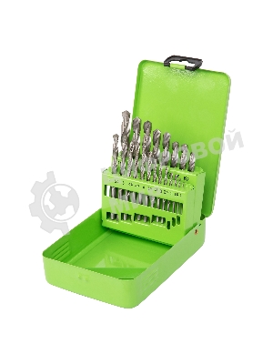 Набор сверл по металлу Сибртех, 1-10 мм (через 0,5 мм,3.2,4.8 мм), HSS, 21шт, мет.бокс, цилин.хв