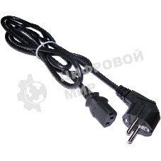 Шнур питания Lanmaster C13-Schuko угловая, 3х0.75, 220В, 10А, черный, 5 метров