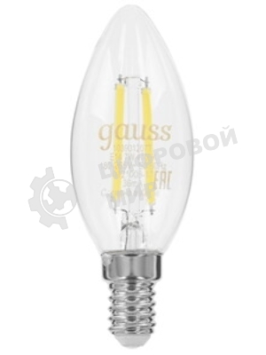 Лампа светодиодная Gauss Filament Свеча на ветру E14 5Вт 2700К OPAL