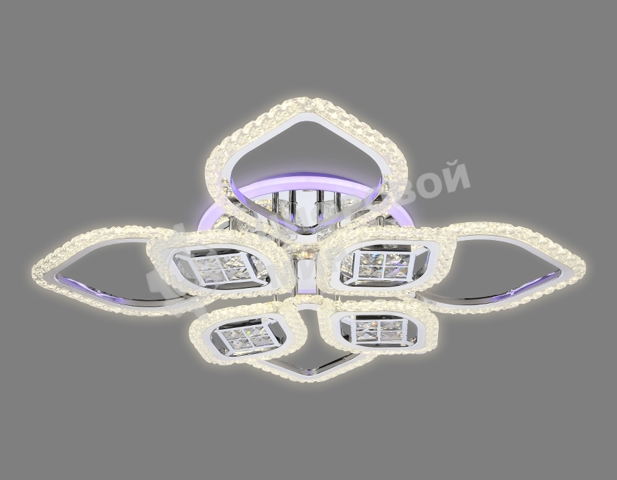 Светильник Ambrella light FA283/4+4 CH хром 147W 750*750*120 (ПДУ РАДИО 2.4G)