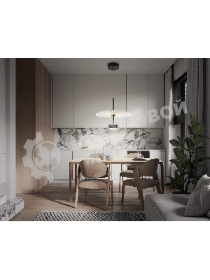 Светильник Ambrella light LH72601 BK/WH черный/белый 6W 3000K D300*260-1770