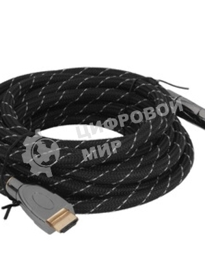 Кабель HDMI Wize WAVC-HDMIRA-5M 5 м., v.2.0b, 19M/19M, 4K/60 Hz 4:4:4, 26 AWG, HDCP 1.4, HDCP 2.2, Ethernet, позол.угловой разъем, экран, черный, пакет