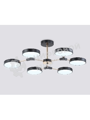 Люстра светодиодная на штанге Ambrella light FL516334/6 BK/FGD черный/золото 108W 3000-6000K D780*210 (без ПДУ)