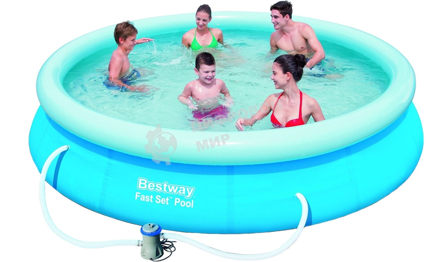 Бассейн быстроустанавливаемый 366х76 см, 5377 л, фильтр-насос в комплекте, 57274 Bestway