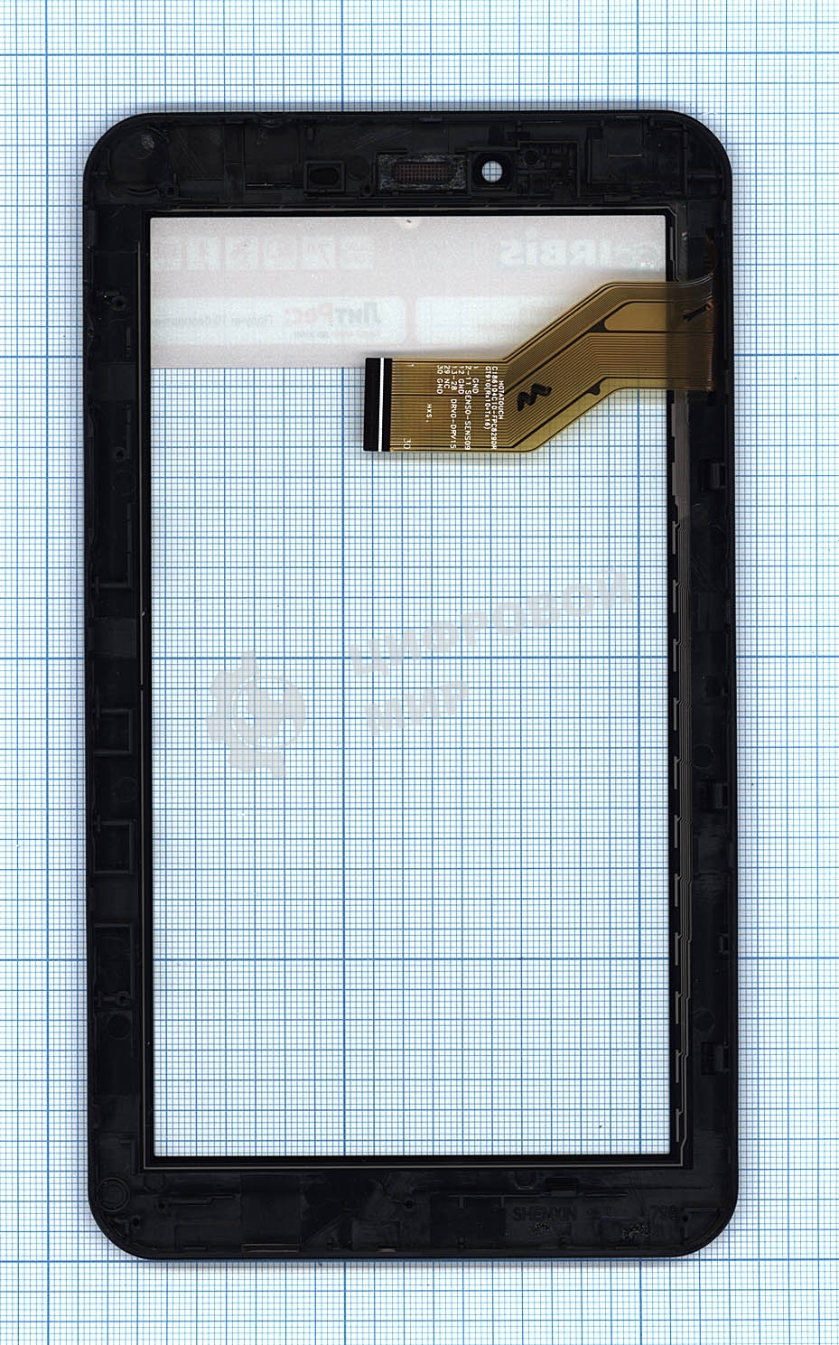 Сенсорное стекло (тачскрин) для Irbis TX37, черное с рамкой