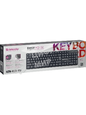 Клавиатура проводная Defender Daily HB-162, USB, черный