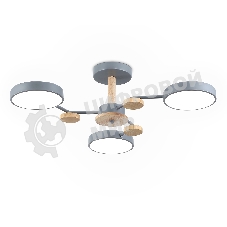 Светильник Ambrella light FL4856/3 GR/WD серый/дерево 54W 3000-6000K D660*170 (без ПДУ)