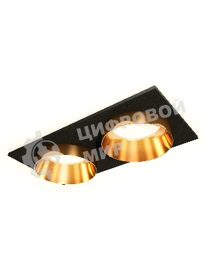 Комплект встраиваемого светильника Ambrella light XC6526024 SBK/PYG черный песок/золото желтое полированное MR16 GU5.3 (C6526, N6134)