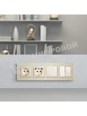 Рамка на 4 поста  AluMax (шампань) W0043511