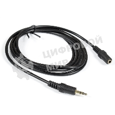 Удлинитель звуковой ExeGate EX-CCA-423-1.8 (3.5mm Jack M/3.5mm Jack F, 1,8м, позолоченные контакты)