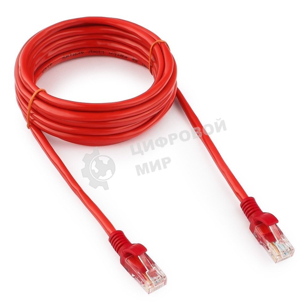 Патч-корд UTP Cablexpert cat.5e, 3м, литой, многожильный, красный