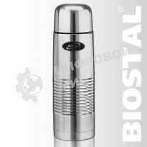 Термос BIOSTAL NB1000B 1 л, узкое горло, нерж., с крышкой-чашкой, чехол, пробка с кнопкой (в уп. 12 шт) &