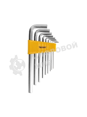 Набор ключей имбусовых HEX Kranz 2,0-12 мм, CrV, 9 шт., удлиненные
