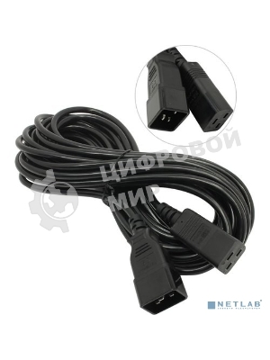Кабель питания (UPS) ExeGate Power EC20-10P (С19->С20) VDE-250V-3*1.5-СU, 16А, черный, 10м