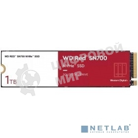 Накопитель SSD WD Red SN700, 1Tb, PCIe 3.0 x4, M.2 2280, NVMe, R/W 3430/3000