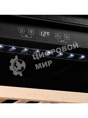 Винный шкаф Kuppersberg RBW 45, встраиваемый, High-Tech, объем 62 л, вместимость 28 бутылок, диапазон температуры 5-20 градусов, 2 полки из бука, LCD дисплей, уровень шума 40 дБ, черный