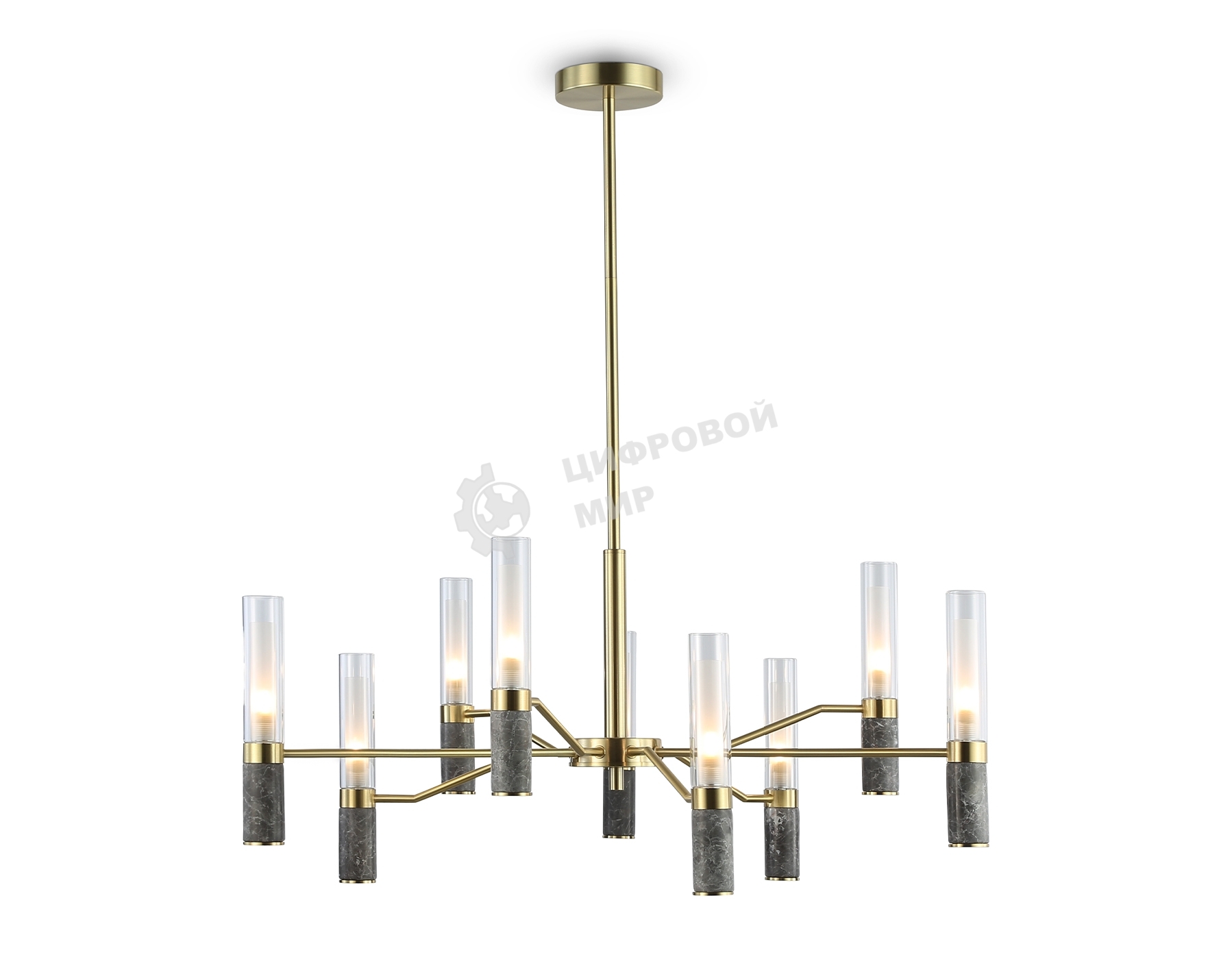 Люстра Ambrella light LH53355/9 GD/CL/WH золото/прозрачный/белый G9*9 max 40W D850*890