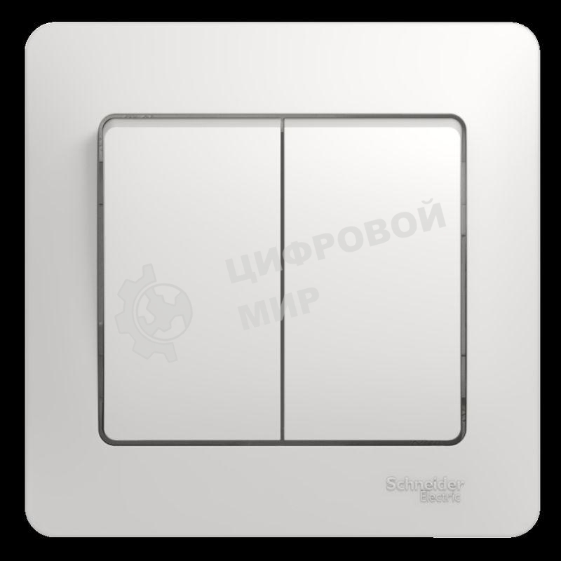 Выключатель 2-кл. СП Glossa 10А IP20 10AX в сборе белый SchE GSL000152