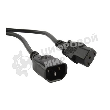 Кабель питания монитор-компьютер Hyperline PWC-IEC13-IEC14-5.0-BK IEC 320 C13 - IEC 320 C14 (3x0.75) 5м