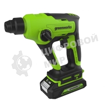 Перфоратор аккумуляторный бесщеточный GreenWorks GD24SDS1K2, 1,2 ДЖ, 24V, c АКБ 2А·ч и ЗУ, в сумке (3803107UA)