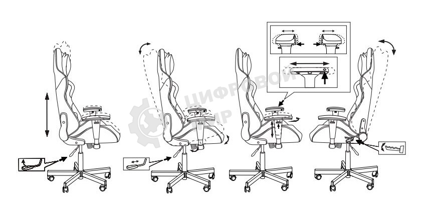 Кресло игровое Бюрократ VIKING 7 KNIGHT B FABRIC черный текстиль/эко.кожа крестовина металл/пластик