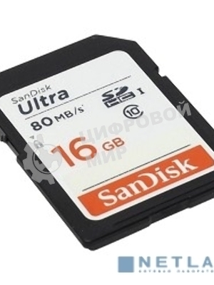 Флеш карта SDHC 16Gb Class10 Sandisk SDSDUNC-016G-GN6IN Ultra 80