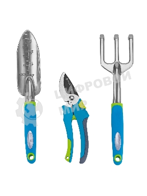 Набор садового инструмента Palisad с секатором, алюминиевый цельнолитой, 3 предмета, LUXE