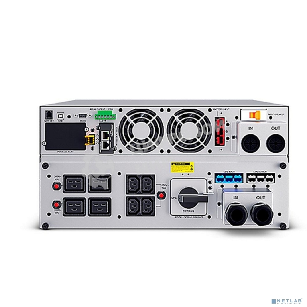 Источник бесперебойного питания UPS Сайбер Электро ЭКСПЕРТ-II-6000Р Онлайн, Стойка/Напольный 6000ВА/6000Вт. USB/RS-232/SNMP Slot/EPO/Relay/ByPass (4 IEC С13);(4) C19; Клеммная колодка (1) (12В/7А·ч. х 16) 4U