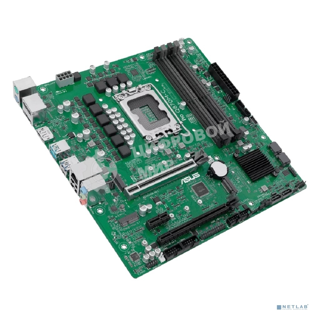 Материнская плата ASUS Pro Q870M-C-CSM, LGA1851, Intel Q870, 4xDDR5, 4xSATA, 2xM.2, 1xPCIe 5.0 x16, 1xPCIe 4.0 x4, 1xPCIe 4.0 x1, 2xDP, 1xHDMI, 1xPS/2, 1x1Gb LAN, 3xUSB-A 10Gbps, 1xUSB-A 5Gbps, 2xUSB-A 2.0, 3x3.5 мм, 7.1, mATX