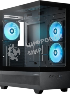 Компьютерный корпус Chieftec Vista черный без БП ATX 3x120мм 1xUSB2.0 1xUSB3.0 1xUSB3.1 audio bott PSU