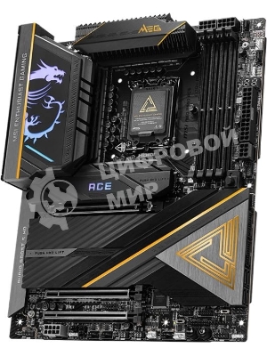 Материнская плата MSI MEG Z890 ACE, LGA1851, Intel Z890, 4xDDR5, 4xSATA, 5xM.2, 1xPCIe 5.0 x16, HDMI, USB Type-C, 1x10Gb LAN, Thunderbolt, 2x3.5 мм, 7.1, ATX