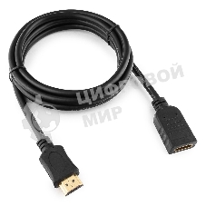 Кабель-удлинитель HDMI Cablexpert CC-HDMI4X-6, 19M/19F, v2.0, позол.разъемы, экран, 1.8м, черный, пакет