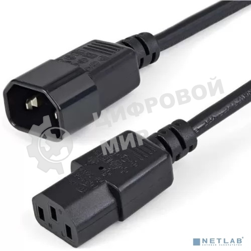 Кабель питания Filum FL-PC10-C13-C14-0.6M С13- C14, 3х0.75мм?, 220В, 10A, чёрный, 0.6 м. [FL-PC10-C13-C14-0.6M]