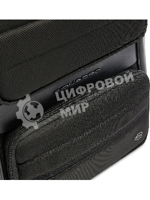 Рюкзак мужской Piquadro Oberon CA7280W150/N роллтоп черный нейлон/натур.кожа