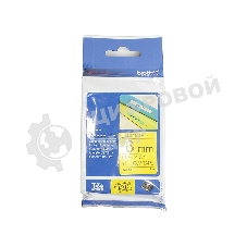 Наклейка ламинированная Brother TZe-611 (6 мм черн/желт, аналог TZ-611)