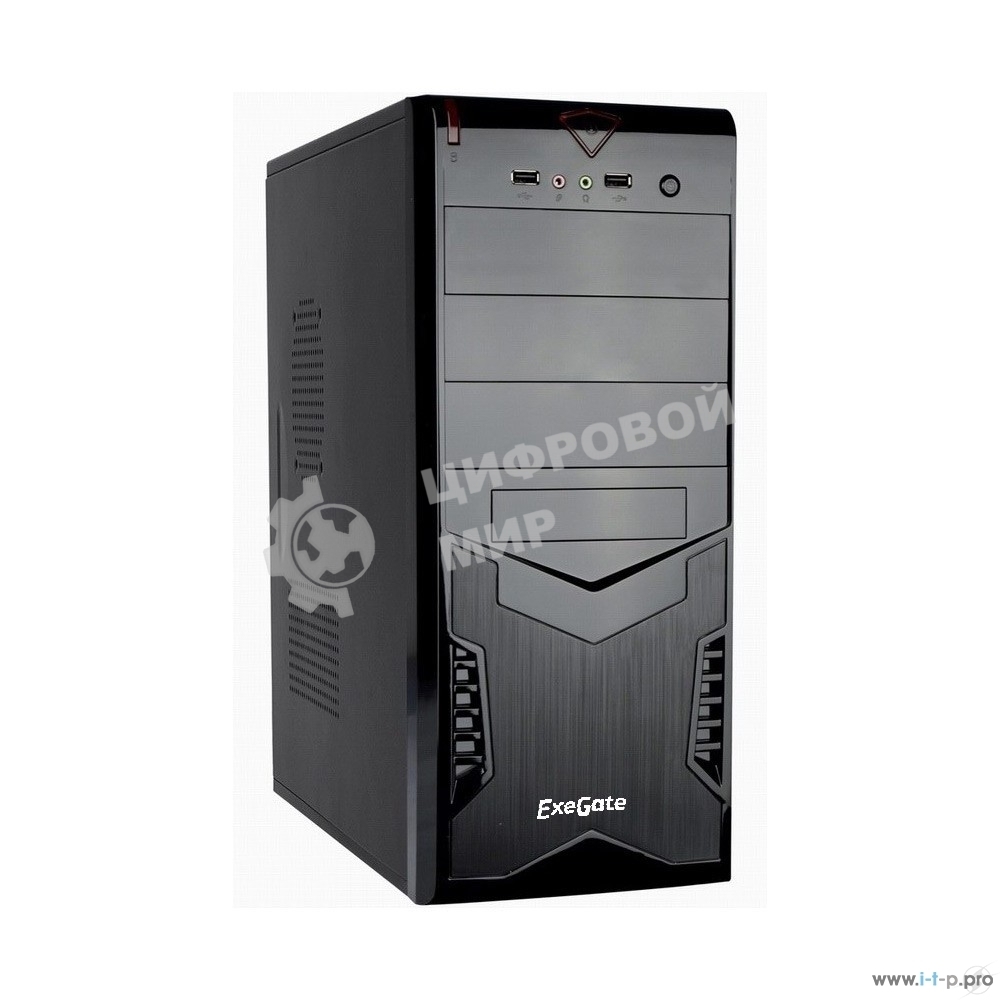 Компьютерный корпус ExeGate EX261449RUS Miditower CP-601 Black, ATX, (CP400W, 80мм), 2хUSB, Audio