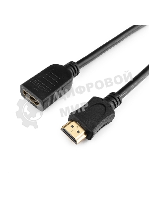 Кабель-удлинитель HDMI Cablexpert CC-HDMI4X-6, 19M/19F, v2.0, позол.разъемы, экран, 1.8м, черный, пакет