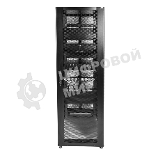 Шкаф серверный ПРОФ напольный 42U (800x1000) дверь перфор., задние двойные перфор., черный, в сборе
