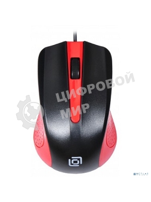 Мышь проводная Oklick 225M черный/красный, 1200 dpi, USB, кнопки - 3
