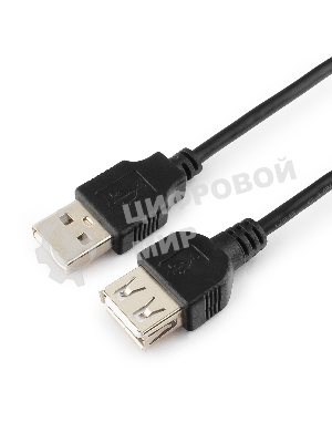 Кабель-удлинитель USB2.0 Cablexpert CC-USB2-AMAF-6B-N, AM/AF, медь, серия Pro, 1.8м, черный, пакет