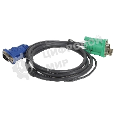 Кабель KVM ATEN 2L-5201U USB(тип А Male)+HDB15(Male) <-> SPHD15(Male) 1,2м., черный.
