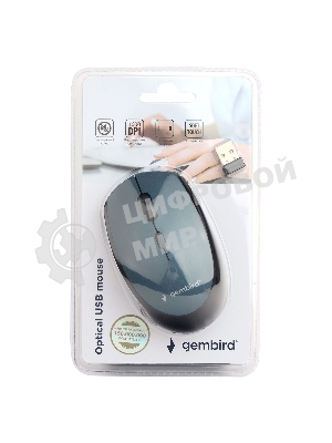 Мышь беспроводная Gembird MUSW-354-B синий, 1600 dpi, радиоканал, USB, кнопки - 4