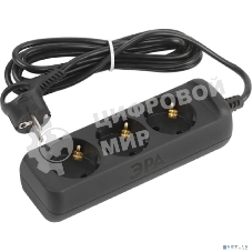 Удлинитель электрический ЭРА UX-3e-5m-B с заземлением 3 розетки 5 м ПВС 3x0,75 мм2 10А черный