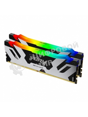 Оперативная память Kingston Fury Renegade, DDR5, 96Gb (2x48GB), 6000MHz, CL32, DIMM, с радиаторами, cеребристый/черный