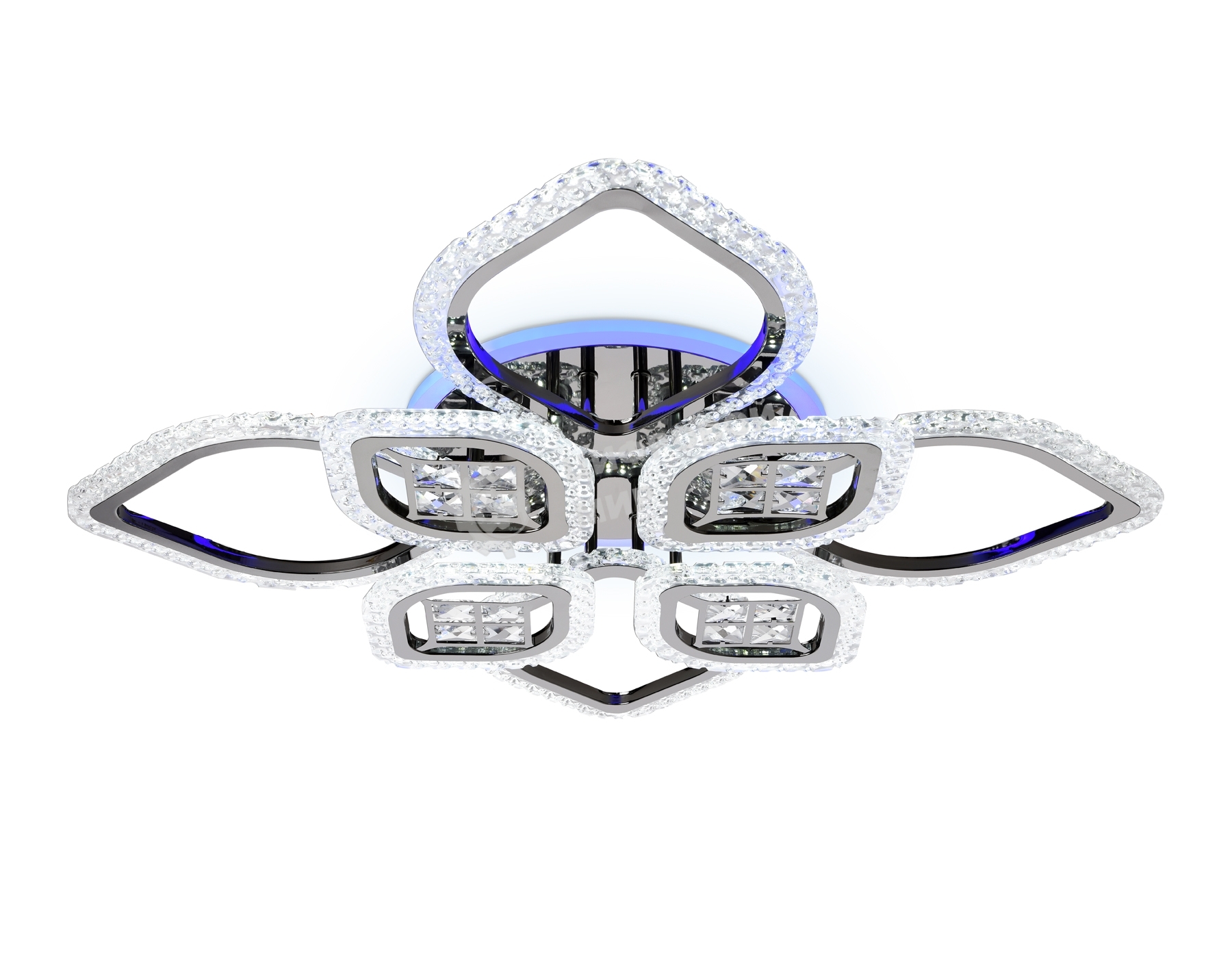 Светильник Ambrella light FA2835/4+4 DCH черный хром 3000K/4200K/6400K 118W 750*750*120 (ПДУ РАДИО 2.4G)