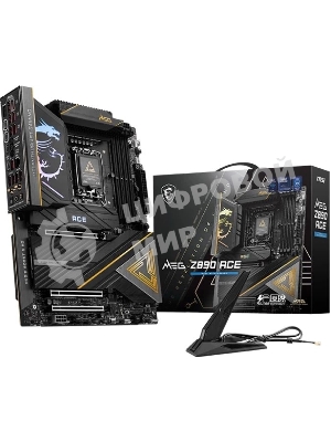 Материнская плата MSI MEG Z890 ACE, LGA1851, Intel Z890, 4xDDR5, 4xSATA, 5xM.2, 1xPCIe 5.0 x16, HDMI, USB Type-C, 1x10Gb LAN, Thunderbolt, 2x3.5 мм, 7.1, ATX