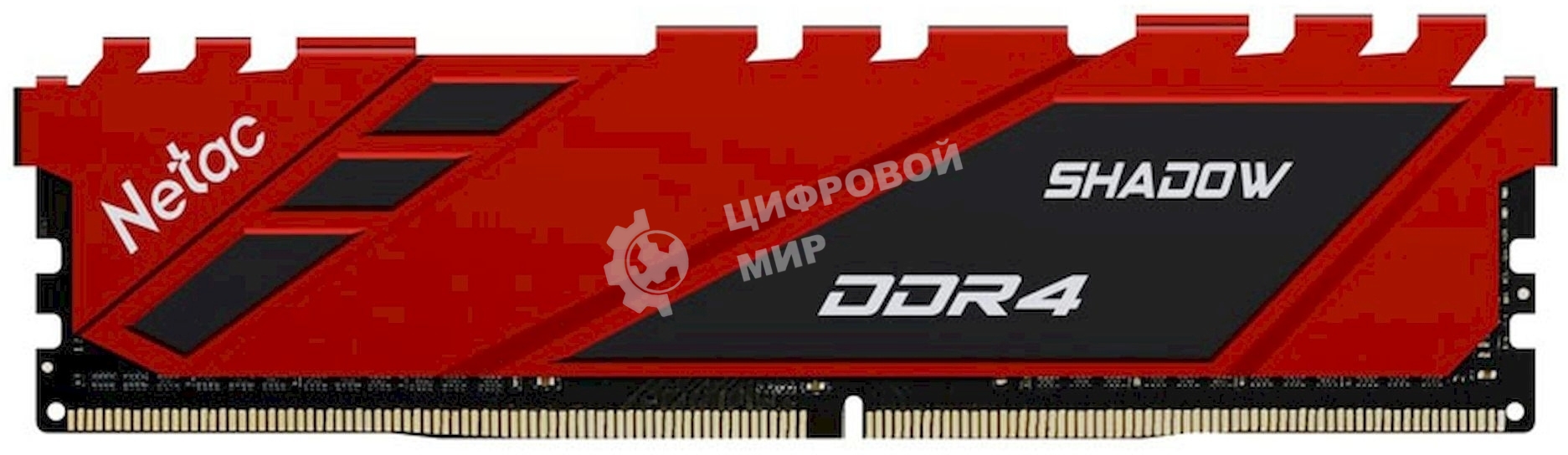 Оперативная память NETAC Shadow, DDR4, 8GB (1x8GB), 3600MHz, CL18, DIMM, с радиаторами, красный