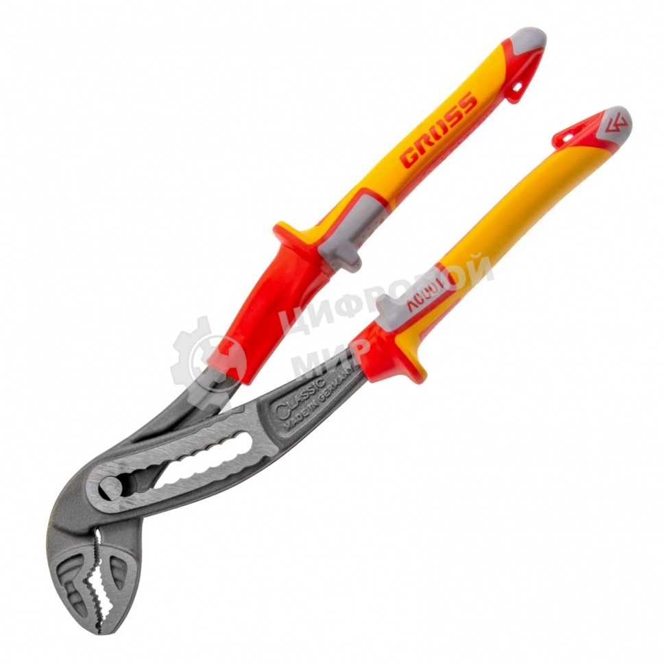 Клещи переставные Gross диэлектрические рукоятки до 1000 В, 240 мм
